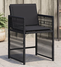 Gartenstühle mit Kissen 4 Stk. Schwarz Poly Rattan