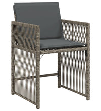 Gartenstühle mit Kissen 4 Stk. Grau Poly Rattan