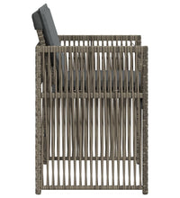 Gartenstühle mit Kissen 4 Stk. Grau Poly Rattan