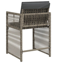 Gartenstühle mit Kissen 4 Stk. Grau Poly Rattan