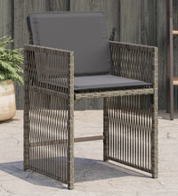 Gartenstühle mit Kissen 4 Stk. Grau Poly Rattan