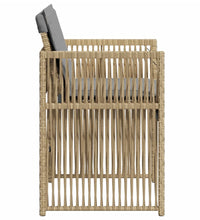 Gartenstühle mit Kissen 4 Stk. Beigemischung Poly Rattan