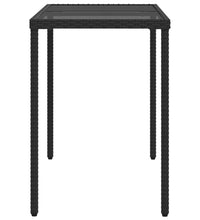 Gartentisch mit Glasplatte Schwarz 115x54x74 cm Poly Rattan