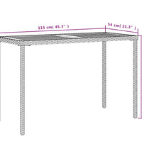 Gartentisch mit Akazienholz-Platte Grau 115x54x74cm Poly Rattan