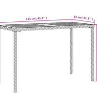 Gartentisch mit Akazienholz-Platte 115x54x74 cm Poly Rattan