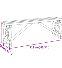 Gartenbank 115 cm Massivholz Tanne