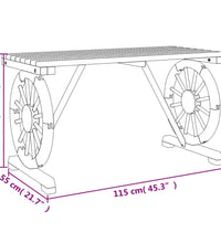 Gartentisch 115x55x65 cm Massivholz Tanne