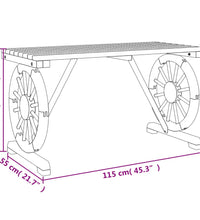 Gartentisch 115x55x65 cm Massivholz Tanne