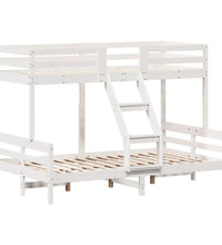 Etagenbett 80x200/120x200 cm Weiß Massivholz Kiefer