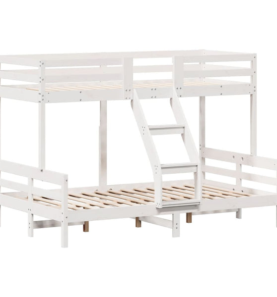 Etagenbett 80x200/120x200 cm Weiß Massivholz Kiefer