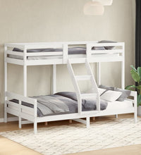 Etagenbett 80x200/120x200 cm Weiß Massivholz Kiefer