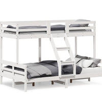 Etagenbett 80x200/120x200 cm Weiß Massivholz Kiefer