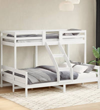 Etagenbett 80x200/140x200 cm Weiß Massivholz Kiefer