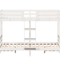 Etagenbett 80x200/140x200 cm Weiß Massivholz Kiefer