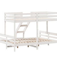 Etagenbett 80x200/140x200 cm Weiß Massivholz Kiefer