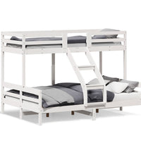 Etagenbett 80x200/140x200 cm Weiß Massivholz Kiefer