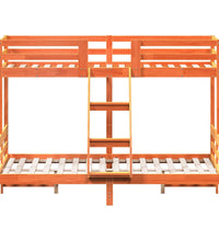 Etagenbett 80x200/140x200 cm Wachsbraun Massivholz Kiefer