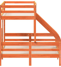 Etagenbett 80x200/140x200 cm Wachsbraun Massivholz Kiefer