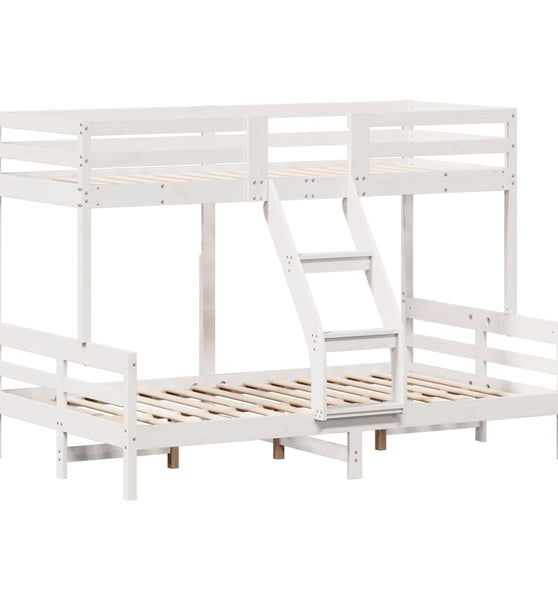 Etagenbett 90x200/120x200 cm Weiß Massivholz Kiefer