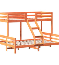 Etagenbett 90x200/140x200 cm Wachsbraun Massivholz Kiefer