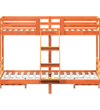 Etagenbett 90x200/140x200 cm Wachsbraun Massivholz Kiefer