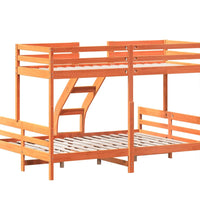 Etagenbett 90x200/140x200 cm Wachsbraun Massivholz Kiefer