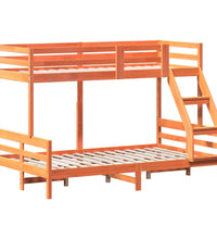 Etagenbett 90x200/120x200 cm Wachsbraun Massivholz Kiefer