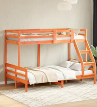 Etagenbett 90x200/120x200 cm Wachsbraun Massivholz Kiefer