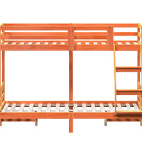 Etagenbett 90x200/120x200 cm Wachsbraun Massivholz Kiefer