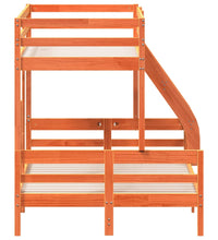 Etagenbett 90x200/120x200 cm Wachsbraun Massivholz Kiefer