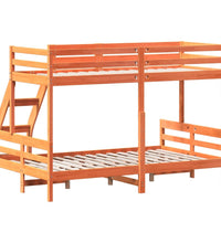 Etagenbett 90x200/120x200 cm Wachsbraun Massivholz Kiefer