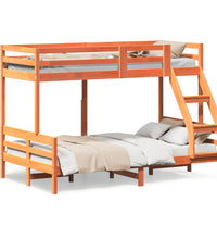 Etagenbett 90x200/120x200 cm Wachsbraun Massivholz Kiefer