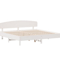 Massivholzbett ohne Matratze Weiß 200x200 cm Kiefernholz