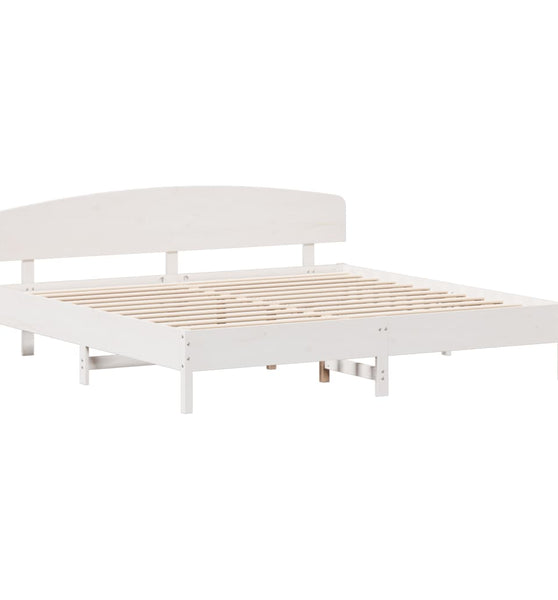 Massivholzbett ohne Matratze Weiß 200x200 cm Kiefernholz