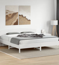 Massivholzbett ohne Matratze Weiß 200x200 cm Kiefernholz