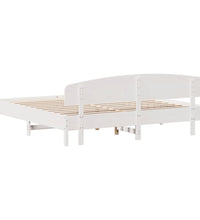 Massivholzbett ohne Matratze Weiß 200x200 cm Kiefernholz