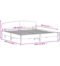 Massivholzbett ohne Matratze Weiß 200x200 cm Kiefernholz