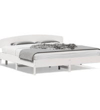 Massivholzbett ohne Matratze Weiß 200x200 cm Kiefernholz