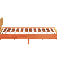 Massivholzbett ohne Matratze Wachsbraun 200x200 Kiefernholz