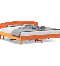 Massivholzbett ohne Matratze Wachsbraun 200x200 Kiefernholz