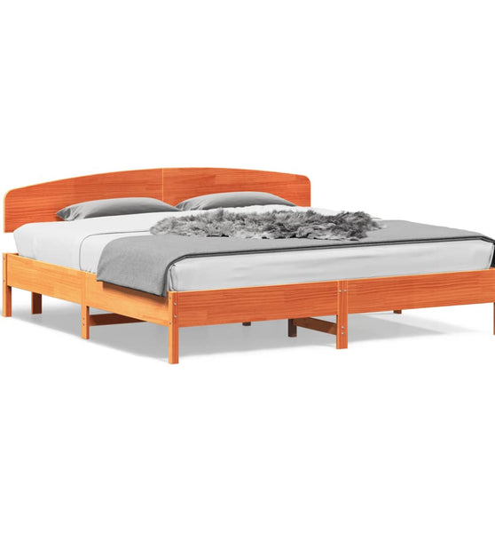 Massivholzbett ohne Matratze Wachsbraun 180x200 Kiefernholz