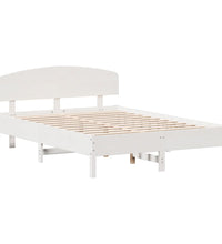 Massivholzbett ohne Matratze Weiß 160x200 Kiefernholz