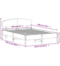 Massivholzbett ohne Matratze Weiß 160x200 Kiefernholz