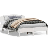 Massivholzbett ohne Matratze Weiß 160x200 Kiefernholz