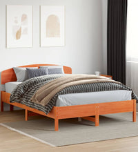 Massivholzbett ohne Matratze Wachsbraun 160x200 Kiefernholz