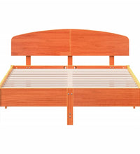 Massivholzbett ohne Matratze Wachsbraun 160x200 Kiefernholz