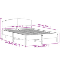 Massivholzbett ohne Matratze Wachsbraun 160x200 Kiefernholz