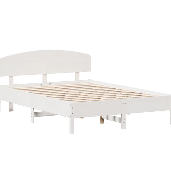Massivholzbett ohne Matratze Weiß 150x200 cm Kiefernholz
