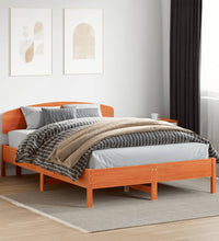 Massivholzbett ohne Matratze Wachsbraun 150x200 cm Kiefernholz