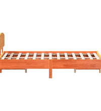 Massivholzbett ohne Matratze Wachsbraun 150x200 cm Kiefernholz